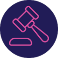 Icon outline of a judge's mallet