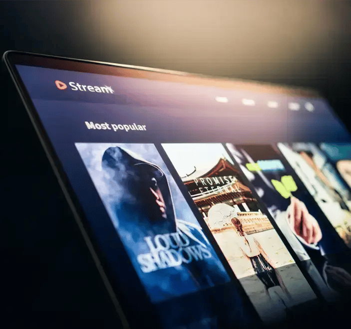 image of a screen with Streaming options of movies.