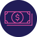 icon of the outline of paper money